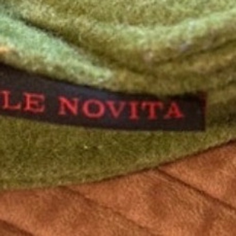 Le Novita Green Felt Crossbody Bag Cottagecore Embroidered Daisy Flower - Picture 4 of 4